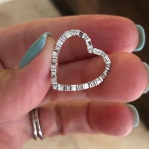 Diamond & Sterling Silver Heart Pendant